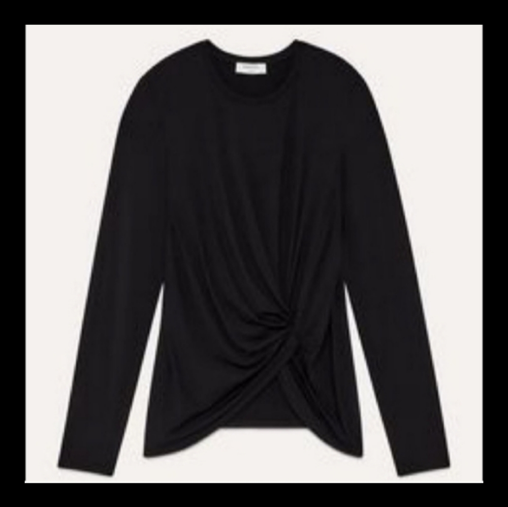 THE GROUP BY BABATON ADAM LONG SLEEVE TWIST FRONT TOP SIZE S